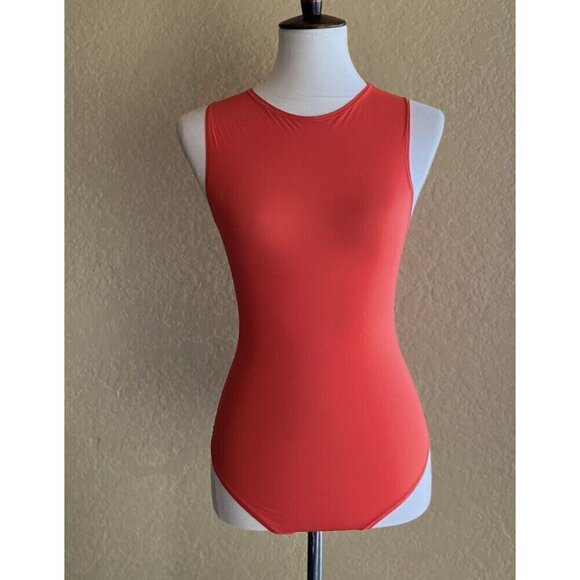 Skims Poppy Jelly Sheer Crew Neck Bodysuit Sleeveless Bodysuit Size M - Picture 9 of 10